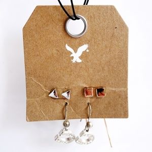 NEW LOT 3 AMERICAN EAGLE Lucky Horseshoe Dangle, Triangle, Square (Rose Gold)